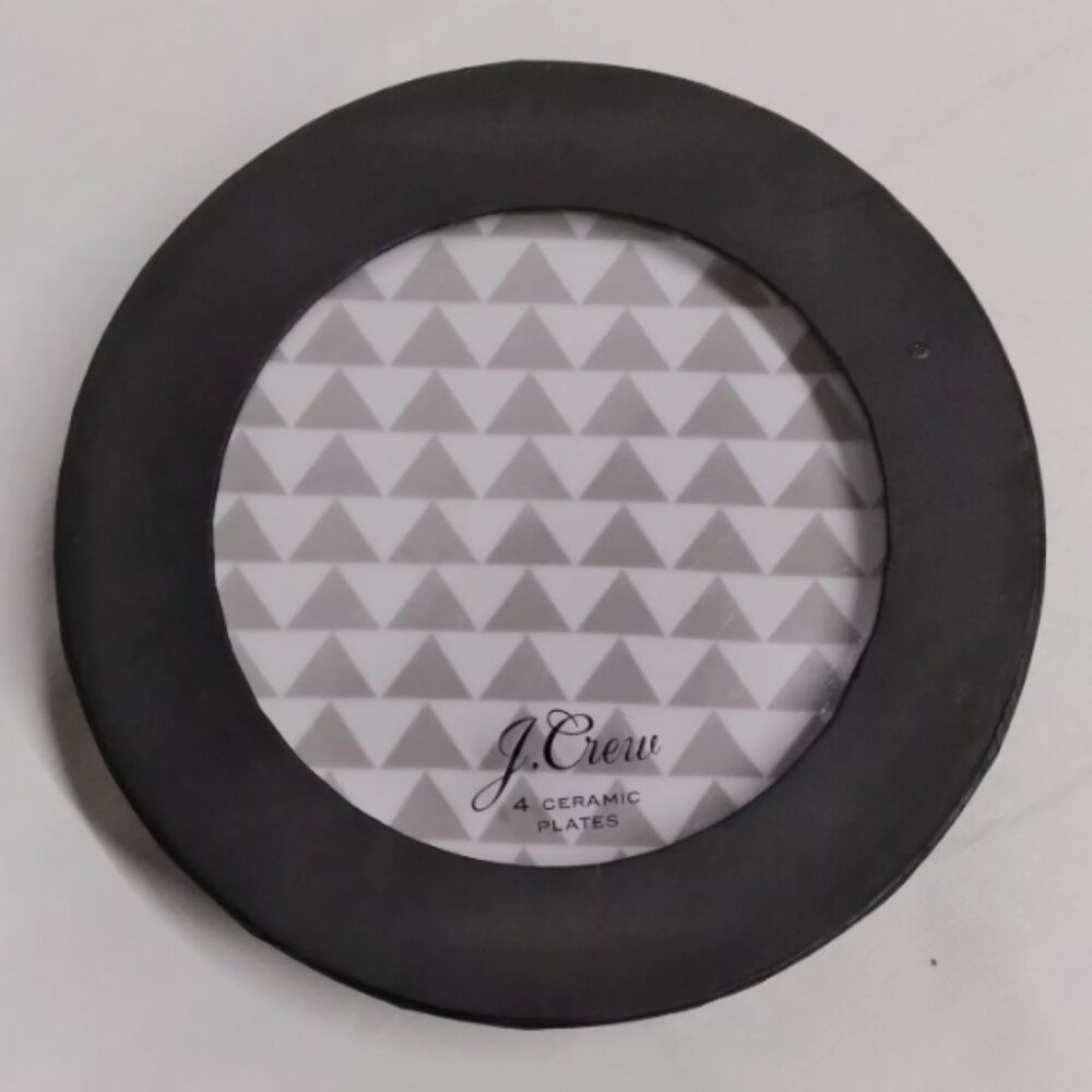 J. Crew 8 Grey and White Small Bread Appetizer Salad Plates